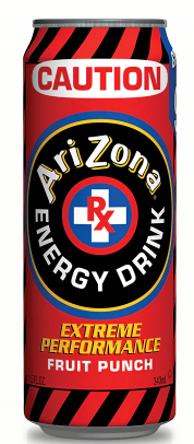 Arizona Caution Energy Drink Fruit Punch 24ct