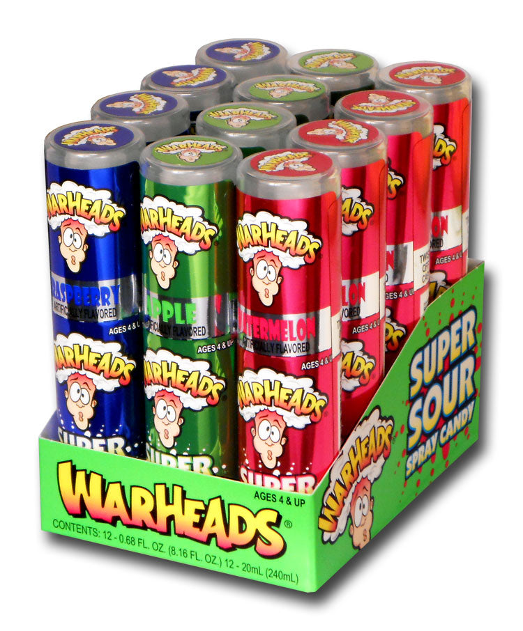 Warheads Super Sour Spray Candy 12ct Revo Wholesale LLC Warheads Super Sour Spray Candy 12ct Revo Wholesale Llc