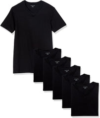 T-Shirts Blk V-Neck 6 Xtra-Long 6ct