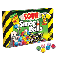 Candy Dynamics Toxic Waste Sour Smog Balls Theatre Boxes 3.5oz 12ct