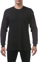 Thermal Long Sleeve Black Large Cottonet 6ct