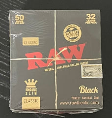 Raw Classic BLACK Natural Unrefined Rolling papers 50ct King Size