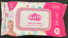 Simply Soft Baby Wipes 80pk/6ct - Pink