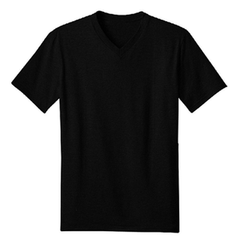 T-Shirts Blk V-Neck 4 Xtra-Long 6ct