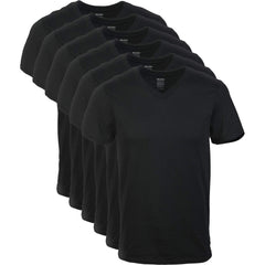 T-Shirts Blk V-Neck 5 Xtra-Long 6ct