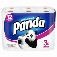 PANDA TOILET TISSUE SINGLE ROLL 3X/12CT