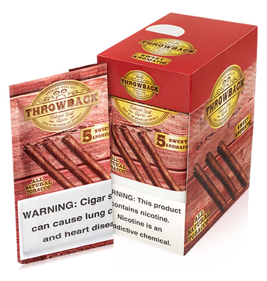 throwback tobacco Sweet Aromatic Natural Leaf Cigars THROWBACK SWEET AROMATIC 8/5 PK