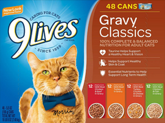 9 Lives Cat Food Gravy Classics 48/5.5oz cans